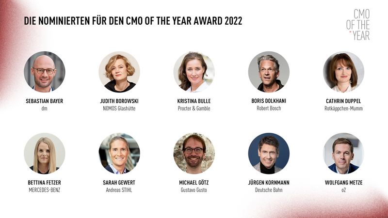 Die Nominierten für den "CMO of the Year"-Award 2022