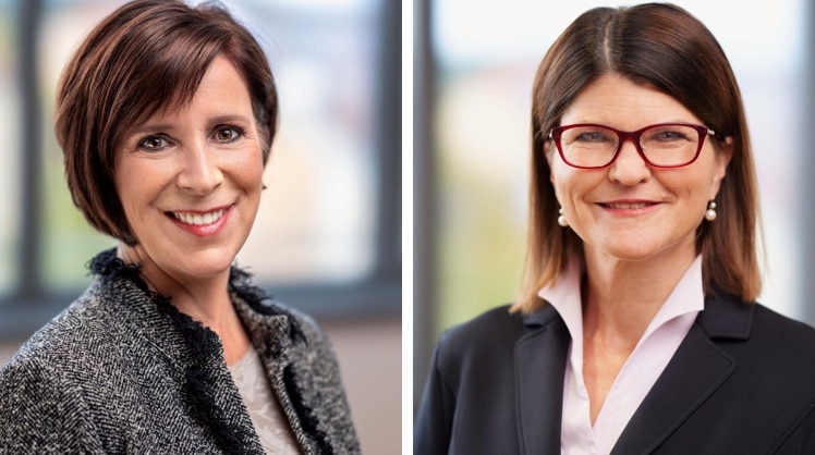 Darleen Caron und Elisabeth Staudinger sind Teil des Vorstands von Siemens Healthineers. Das Unternehmen ist eines von nur zwei im DAX 40 gelisteten, das einen Frauenanteil von 50 Prozent im Vorstand hat. © Siemens Healthineers