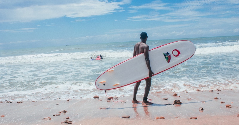 Surfer in Ghana