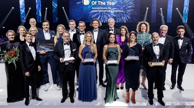 Strahlendes Siegerlächeln: Die Preisträger des diesjährigen "EY Entrepreneur Of The Year"-Awards. © Matthias Rüby 