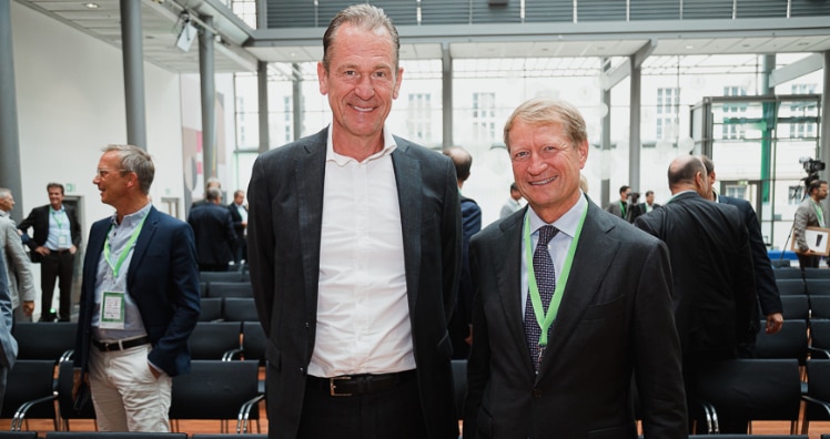 Mathias Döpfner (links) war als scheidender Präsident des BDZV als Redner dabei © KreativMedia Berlin  Marten Ronneburg
