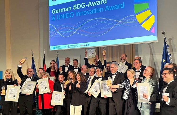 Preisverleihung German SDG-Award & UNIDO Innovation Award, 25.11.2023 
Bildrechte:Senat der Wirtschaft Deutschland Fotograf: Senat der Wirtschaft Deutschland