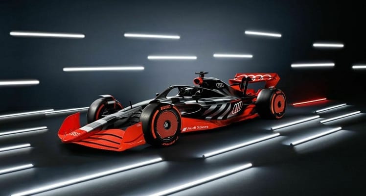 Entwurf eines Formel-1-Wagens, mit dem Audi ab 2026 in der Königsklasse an den Start gehen könnte (Bildquelle: Audi MediaCenter)