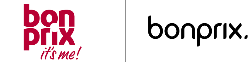 Das alte und das neue Bonprix-Logo im Vergleich