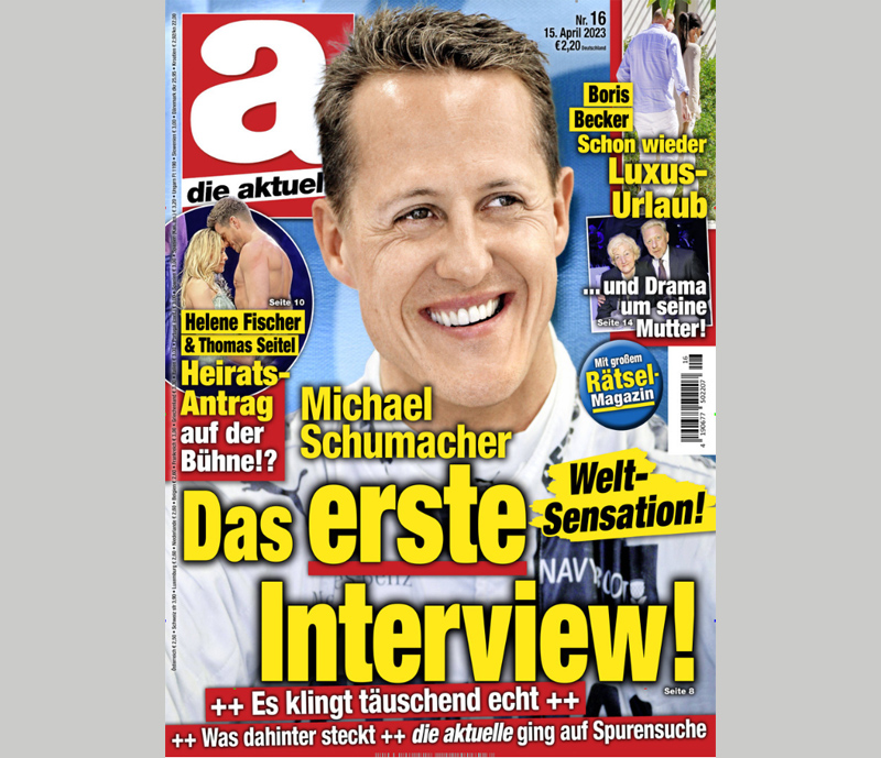 © Funke Mediengruppe Titelseite von "die aktuelle" mit dem erfundenen Schum-Interview