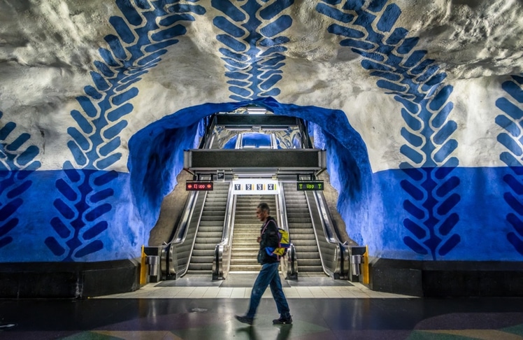Das U-Bahnnetz in Stockholm – hier die Station "T-Centralen" – ist ein Kunstwerk. © Giuseppe Milo/CC BY 2.0