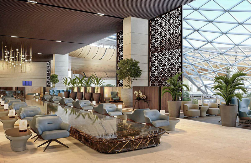 Qatar Airways Al Mourjan Bussiness Lounge am Hamad International Airport in Doha
