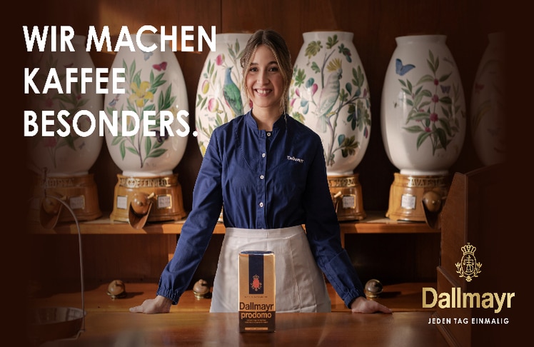 Die neue Dallmayr Dachmarkenkampagne 2023 soll für einen einheitlichen Markenauftritt sorgen © Alois Dallmayr Kaffee oHG