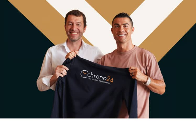 Tim Stracke. CEO von Chrono24 mit Cristiano Ronaldo © Chrono24 