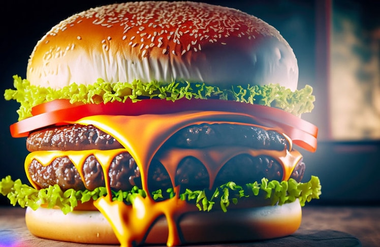 Die KI meint übrigens dass so der perfekte Cheeseburger aussehen sollte - mit dem Cheeseburger vom McDonald's hat der nicht viel gemeinsam - Bild erstellt von LEADERSNET