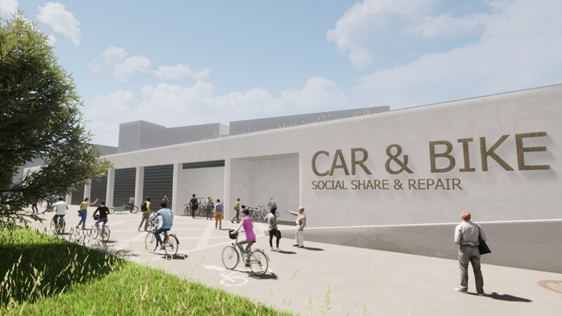 Flächen für Vernetzung und Kommunikation, Mobilitäts-Hubs und kurze Wege (Bild: Drees & Sommer)