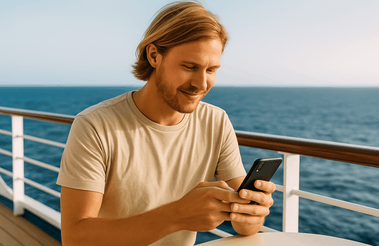 Digitale Freiheit auf hoher See: TUI Cruises ermöglicht stabiles WLAN für Streaming, Arbeit und Social Media an Bord.