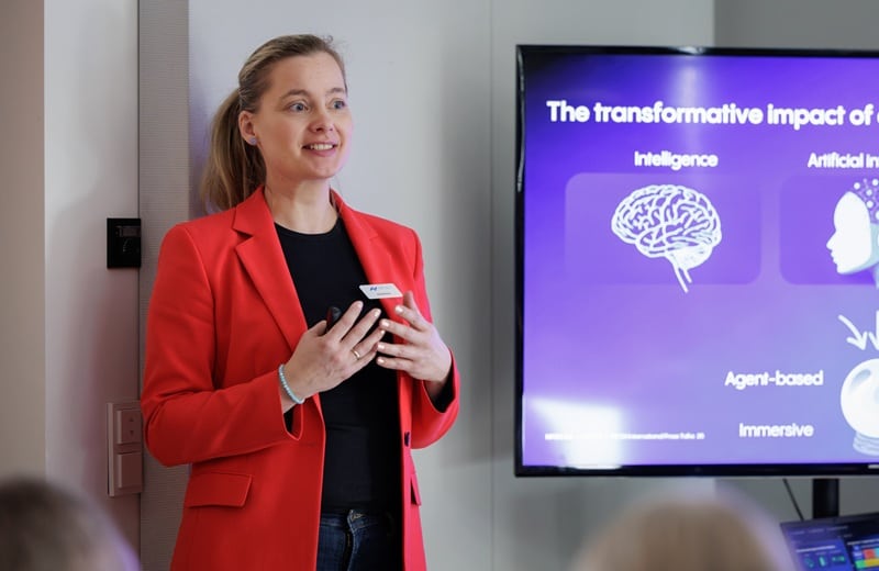 Jana Richter beim NFON International Press Talk (Bild: NFON)