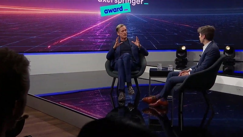 Mathias Döpfner und Sam Altman im Gespräch (Bild: Screenshot / Axel Springer SE)