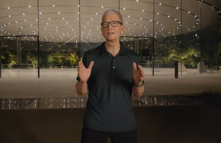 Apple-Chef Tim Cook: "Verwerfungen auf den globalen Halbleitermärkten machen Preisanpassungen unvermeidlich". © Apple Screenshot
