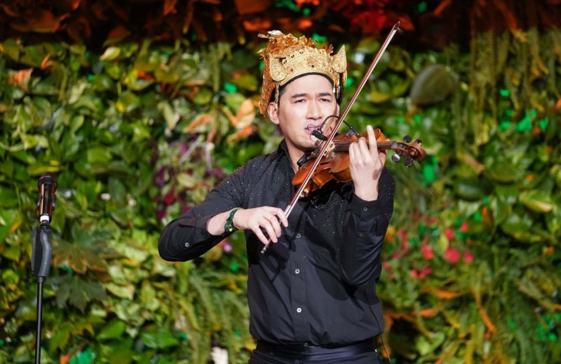 Geiger Iskandar Widjaja sorgte live für musikalische Untermalung (Bild: Brauer Photos / Sabine Brauer)
