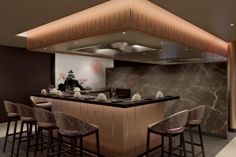 Teppanyaki Asia Grill: Das neue Restaurantkonzept soll nach der Modernisierung von AIDAperla und AIDAprima erstmals auf dieser Schiffsklasse zum Einsatz kommen. © AIDA Cruises