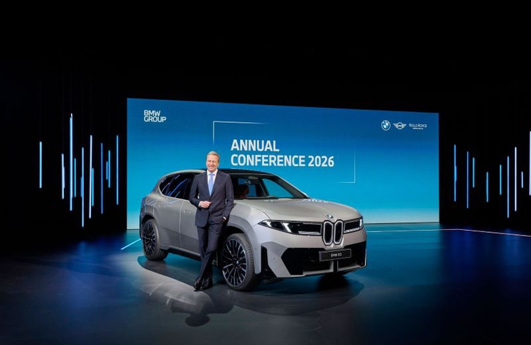 BMW-CEO Oliver Zipse präsentiert auf der Jahreskonferenz 2026 in München die Geschäftszahlen der BMW Group.
