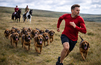 Bluthunde jagen Jogger bei verrücktem Fitness Trend aus England