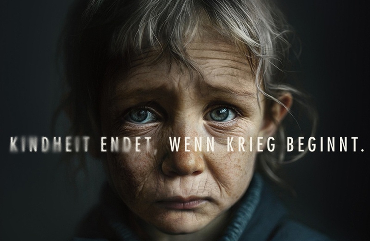 Unter den Nominierten für den Sonderpreis für gesellschaftlichen Nutzen u. a.: Die Kampagne "Lost Childhood – Kindheit endet, wenn Krieg beginnt" (2025) von #WeAreAllUkrainians (WAAU) GmbH, umgesetzt von Havas Media und Havas Germany. © #WeAreAllUkrainians/HAVAS Germany