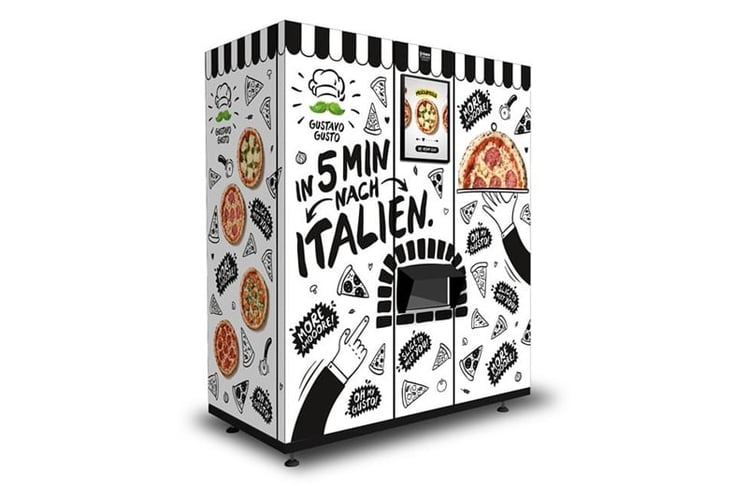 Der Gustavomat soll "Amore"-Pizzen mit 24 cm Durchmesser innerhalb von fünf Minuten genussbereit servieren