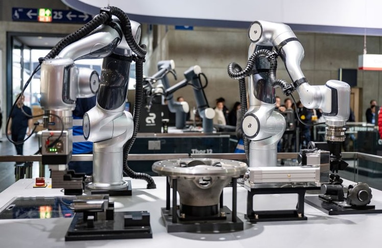 Industrieroboter auf der HANNOVER MESSE 2026 demonstrieren Anwendungen für Automation, KI und smarte Produktion in der Industrie.