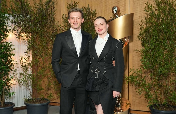 Jannis Niewöhner (Männliche Nebenrolle) und Luna Wedler (Weibliche Hauptrolle), hier beim Nominiertenabend am Samstag, 25. April 2026, sind für ihre Leistung in "22 Bahnen" in der engsten Auswahl