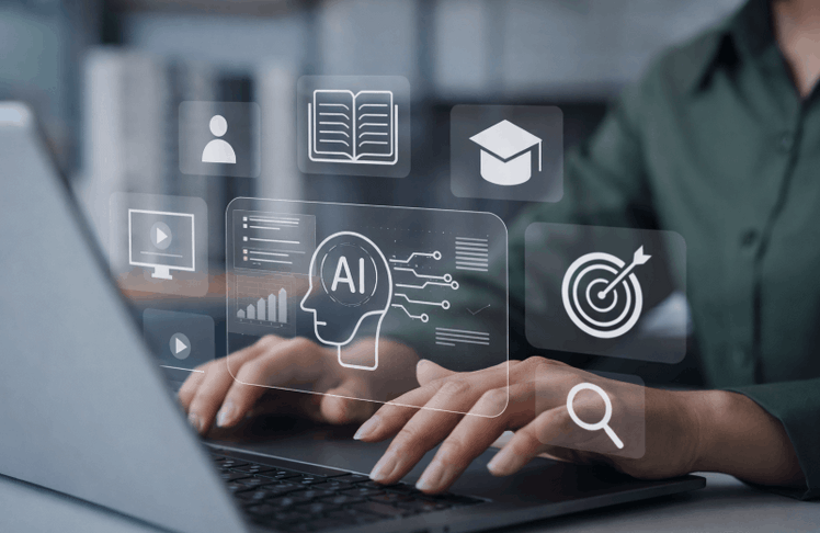 Mitarbeitende nutzen Künstliche Intelligenz im Arbeitsalltag – KI-Anwendungen wie Texterstellung, Recherche und Ideenentwicklung gewinnen in Unternehmen an Bedeutung.