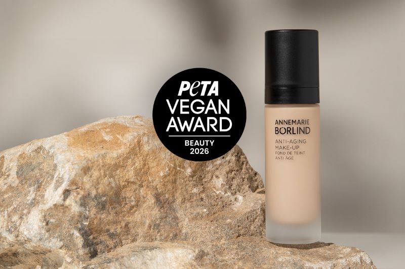 Das Anti-Aging-Make-up von Annemarie Börlind wurde beim PETA Vegan Award 2026 ausgezeichnet und steht für die wachsende Bedeutung veganer Kosmetik im Beauty-Markt © BÖRLIND GmbH
