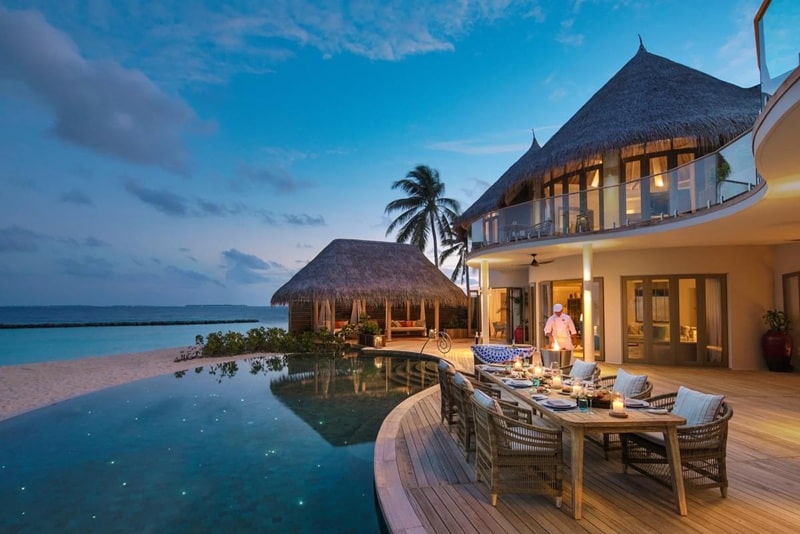 Unterkunft auf der Privatinsel (Bild: The Nautilus Maldives)
