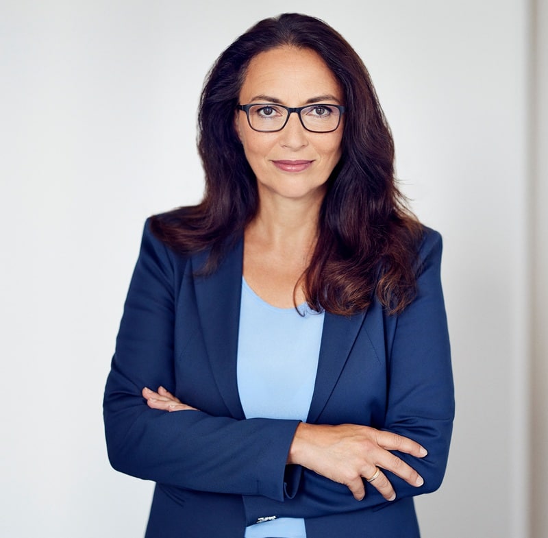 Die frisch wiedergewählte DGB-Vorsitzende Yasmin Fahimi (Bild: DGB / Benno Kraehahn)