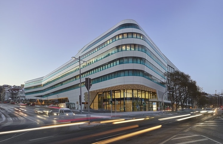 Sitz des Arbeitgeberverbands Südwestmetall in Stuttgart. Der geplante Austritt von Siedle aus dem Verband sorgt derzeit branchenweit für Diskussionen. Das Gebäude wurde vom Architekturbüro Schaller & Petry entworfen. © Roland Halbe