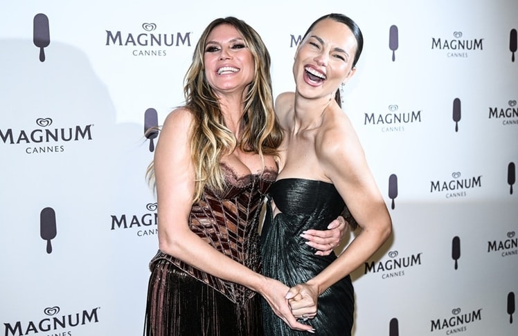 Heidi Klum und Adriana Lima gut aufgelegt beim Magnum-Event in Cannes am Donnerstag, 14. Mai 2026