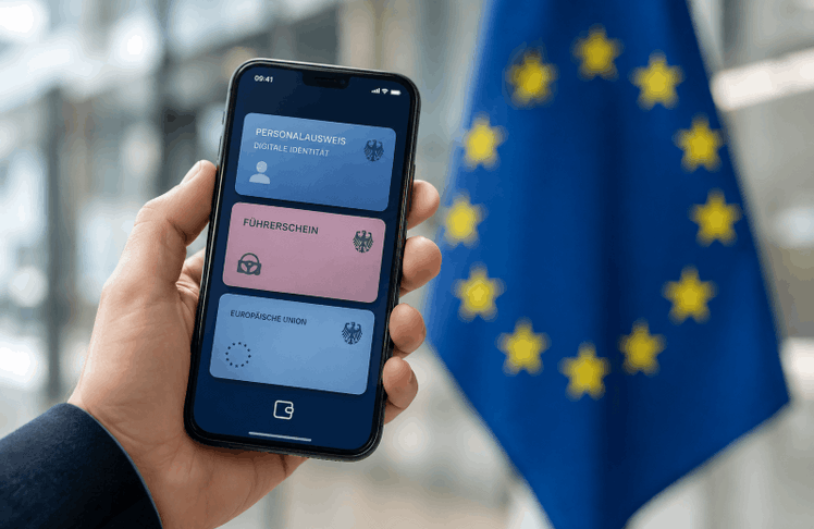 Symbolbild: Die geplante EUDI-Wallet soll digitale Identitäten, Ausweise und Führerscheine künftig sicher auf dem Smartphone bündeln.