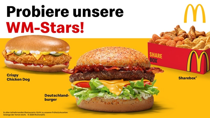 Die Spezialitäten der WM-Speisekarte im Überblick (Bild: McDonald's Deutschland)