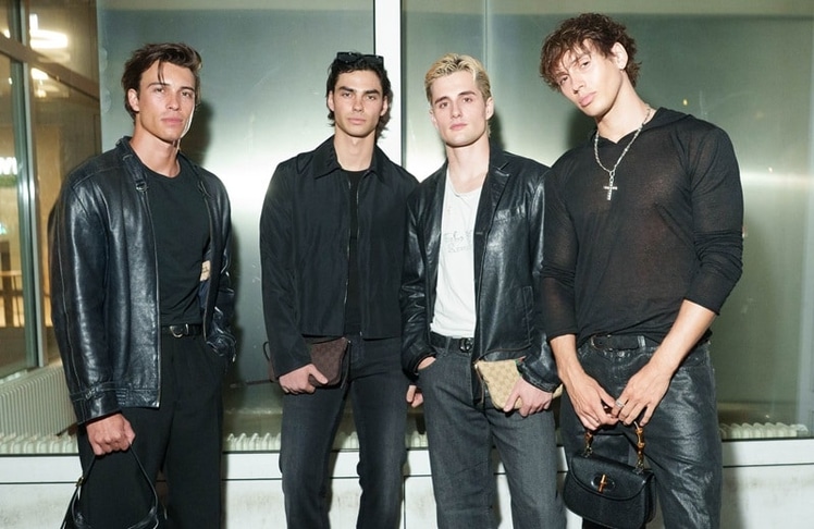 Tim Schäcker, Jacob Rott, Luis Freitag und Bene Schulz - die Elevator Boys - am Samstag, 02. Mai 2026 auf der Gucci-Party im Rahmen des Gallery Weekend Berlin