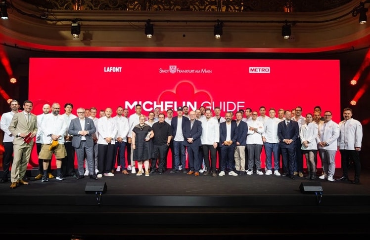 Versammelte Gastronomie-Elite am Dienstag, 23. Juni 2026 bei der Präsentation der deutschen Sterne-Restaurants des Guide Michelin in Frankfurt am Main