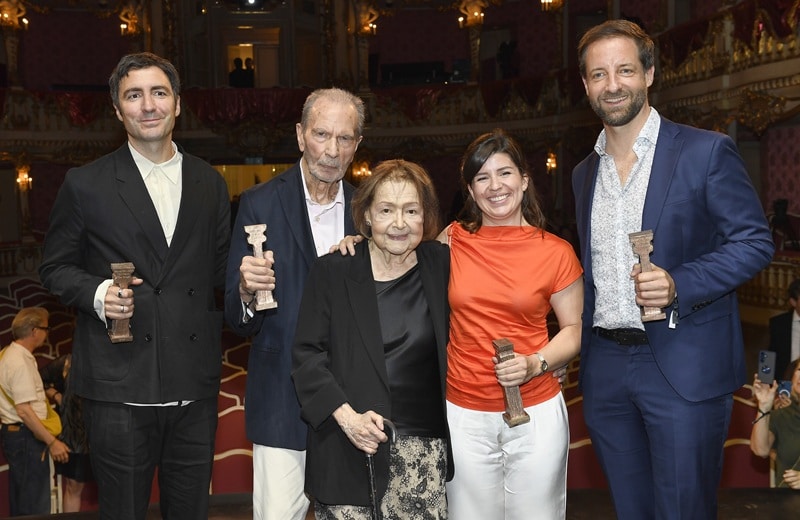 Ilker Çatak, Edgar Reitz, Elisabeth Wicki-Endriss, Daniela Magnani Hüller und Dominik Maringer als Vertretung für Cherien Dabis (Bild: Brauer Photos / Dominik Beckmann)