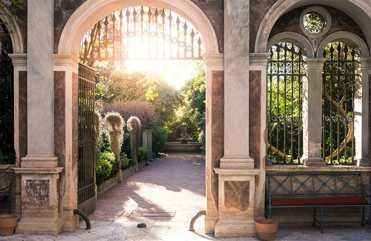 Hereinspaziert: In der Heimat seines Großvaters ließ Coppola einen Ort entstehen, der das Herz eines jeden Cineasten höher schlagen lässt. © Palazzo Margherita