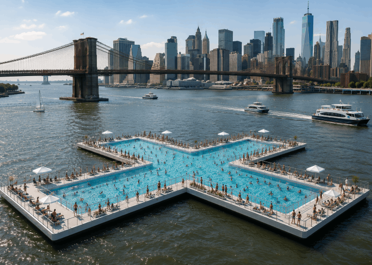New Yorks Antwort auf die Hitzewelle: Ein Pool mitten im East River