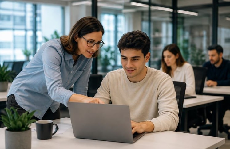 Künstliche Intelligenz verändert den Berufseinstieg: Mentoring, praktische Erfahrung und neue Lernräume werden für junge Talente und Unternehmen immer wichtiger.