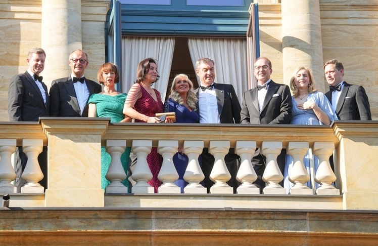 Oliver Baer, Friedrich Merz, Charlotte Merz, Dorothee Baer, Karin Baumueller-Soeder, Markus Soeder, Alexander Dobrindt, Nina Warken und Sebastian Warken