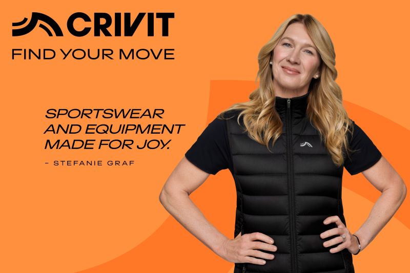 Stefanie Graf ist seit Februar 2026 internationale Markenbotschafterin von Crivit. Das Padel-Engagement knüpft an die Kampagne "Find Your Move" an. © Lidl