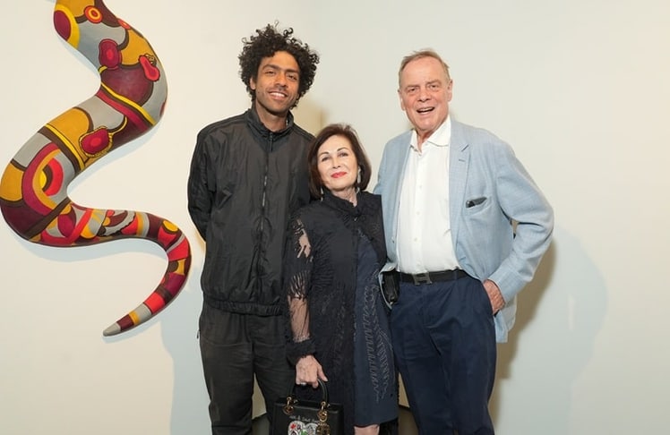 Noah Becker mit den Kunstsammlern Ingrid und Thomas Jochheim