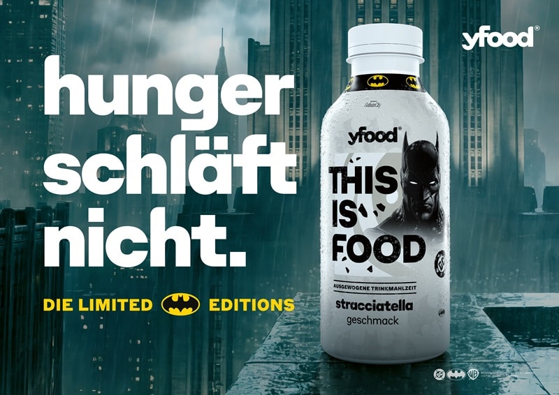 Am Samstag, 19. September steht der Internationale Batman Day an, den yfood als Anlass nutzt (Bild: yfood / DC / Warner Bros.)