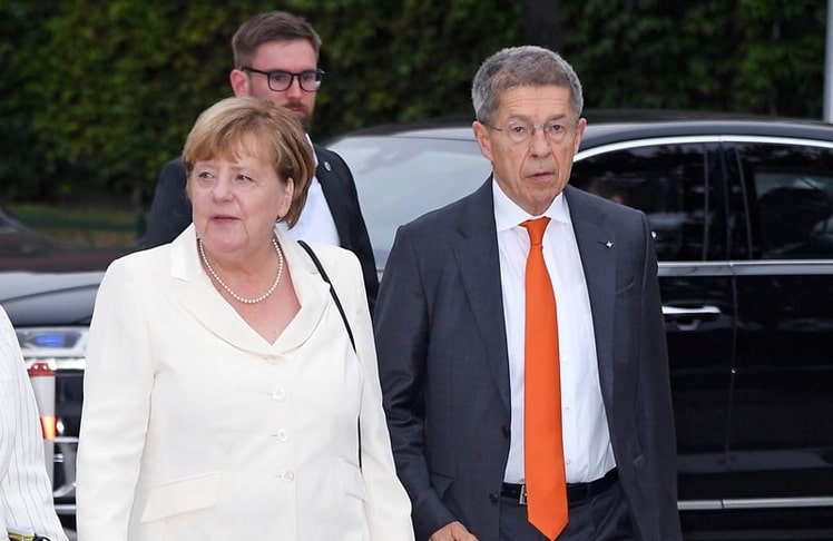 Angela Merkel mit Ehemann Joachim Sauer am Freitag, 21. August 2026 bei der Ankunft zum Saisonauftakt der Berliner Philharmoniker