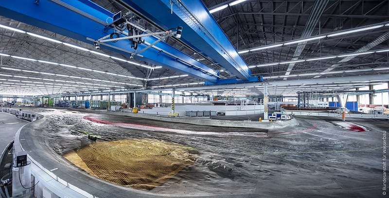 Aufwändige Rheinmodelle wie hier vom Teilabschnitt Jungferngrund werden herangezogen, um das weitere Vorgehen abzuwägen (Bild: Bundesanstalt für Wasserbau)