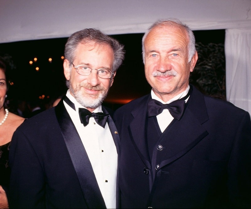 Steven Spielberg und Armin Mueller-Stahl im September 1998 in Berlin (Bild: Brauer Photos / Sabine Brauer)