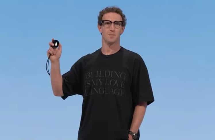In bester Tech-Tradition hat Mark Zuckerberg den Muse Charm als "eine letzte Sache" bei der Meta Connect am Mittwoch, 23. September 2026 am Meta-Hauptsitz in Menlo Park, Kalifornien, präsentiert