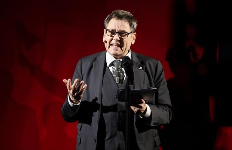 Digitalcourage-Mitglied und Slam Poet padeluun trug ein Gedicht namens "Die Gesamtrechnung" vor (Bild: Matthias Hornung nach CC-BY 4.0)